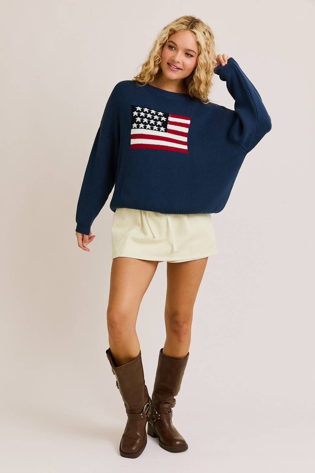 American Flag Crew Neck Sweater